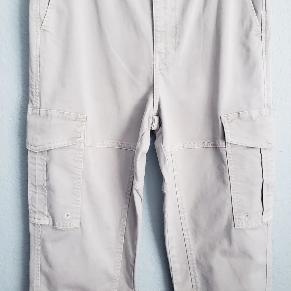 Frame Denim Washed Out Pale Olive Safari Belted Cargo Pants - Picture 4 of 9